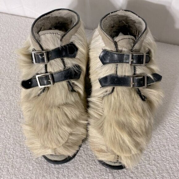 Vintage Capitol Canadian Genuine Fur Esikmo Inuit Ankle Boots Booties 8 - Picture 3 of 16